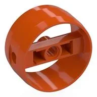 Technic Cylinder 4 x 4 with Pin Holes and Centre Bar, Closed Sides on Bar, Reddish Orange