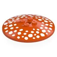 Dish 6 x 6 Inverted (Radar) with White Spots (Mushroom Head) Print, Reddish Orange