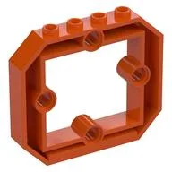 Brick Special 1 x 6 x 4 with 4 Pin Holes and Opening, Reddish Orange