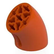 Brick Round 3 x 3 D. Tube with 45° Elbow and Axle Holes (Crossholes) at Each End, Reddish Orange