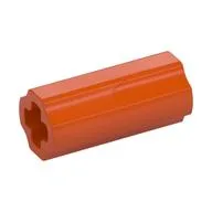 Technic Axle Connector Smooth [with x Hole + Orientation], Reddish Orange