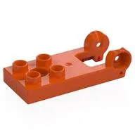 Duplo Plate 2 x 3 with 4 Studs and Reinforced Hinge, Reddish Orange