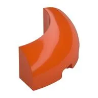 Brick Round Corner 3 x 3 x 1 No Studs, Reddish Orange