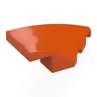 Brick Wedged, Curved 4 x 2 with Stud Notch Right, Reddish Orange