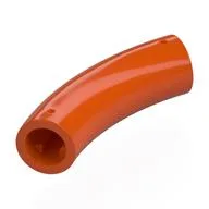 Brick Round 1 x 1 D. Tube with 45° Elbow and Axle Holes (Crossholes) at Each End, Reddish Orange