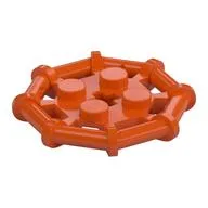 Plate Special 2 x 2 with Bar Frame Octagonal, Reinforced, Completely Round Studs, Reddish Orange