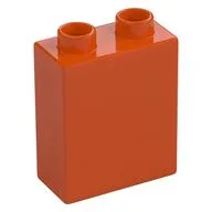 Duplo Brick 1 x 2 x 2 with Bottom Tube, Reddish Orange