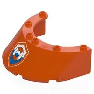 Windscreen Round, Sloped 6 x 8 x 2 with Coastguard Logo Print, Reddish Orange