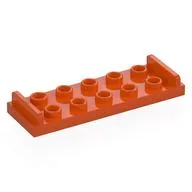 Plate Special 2 x 6 with 2 x 5 Studs and Door Stops on Top, Reddish Orange