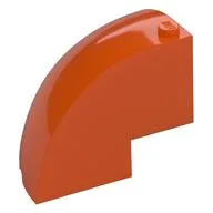 Brick Round Corner 5 x 5 x 3 1/3 Quarter Dome Top [Plain], Reddish Orange