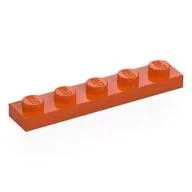 Plate 1 x 5, Reddish Orange