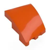 Brick Wedged, Curved 3 x 2 with Stud Notch Left, Reddish Orange