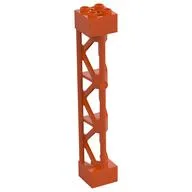 Support 2 x 2 x 10 Girder Triangular Vertical - Type 4 - 3 Posts, 3 Sections, Reddish Orange