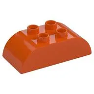 Duplo Brick 2 x 4 Curved Top, Reddish Orange