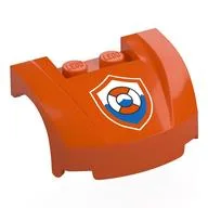 Vehicle Body, Wheel Arch / Mudguard 3 x 4 x 1 2/3 Low Profile, Curved Front with Coastguard Logo Print, Reddish Orange