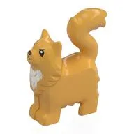 Animal, Cat with Furry Chest with White Chest, Black Eyes, Nose Print, Ochre Yellow