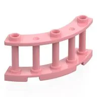Fence Spindled 4 x 4 x 2 Quarter Round with 3 Studs, Warm Pink
