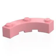 Brick Round Corner 4 x 4 Macaroni Wide with 3 Studs, Warm Pink