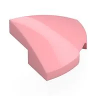 Brick Round Corner, Curved 2 x 2 x 2/3 Quarter Circle With 1 x 1 Bottom Cutout, Warm Pink