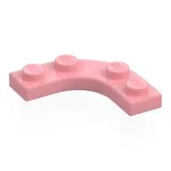 Plate Round Corner 3 x 3 with 2 x 2 Round Cutout, Warm Pink