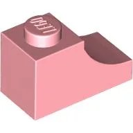 Brick Curved 2 x 1 with Inverted Cutout, Warm Pink