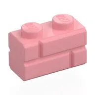 Brick Special 1 x 2 with Masonry Brick Profile, Warm Pink