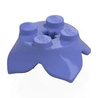 Plant, Leaves, Round 2 x 2 x 2/3 with + Axle Hole and 4 Leaf Extensions, Blue Violet