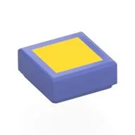 Tile 1 x 1 with Yellow Surface Print, Blue Violet