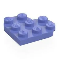 Plate Angled 3 x 3 with Heart Shape, Blue Violet