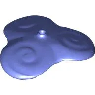 Plant, Triple Round Leave with Swirls, Center Stud, Blue Violet