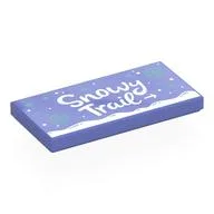 Tile 2 x 4 with 'SNOWY TRAIL', Arrow, Snowflakes Print, Blue Violet