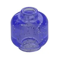 Minifig Head [Plain] [Vented Stud - 2 Holes], Glitter Trans-Purple