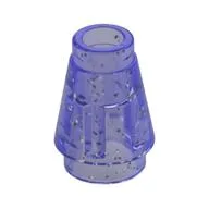 Cone 1 x 1 [Top Groove], Glitter Trans-Purple