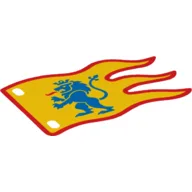 Flag 8 x 3 Wave with Blue Lion on Yellow Background Print, Yellow