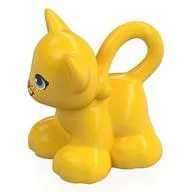 Duplo Animal Cat / Kitten Looping Tail, Eyes and Mouth Print, Yellow