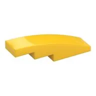 Brick Curved 4 x 1 No Studs [Stud Holder with Symmetric Ridges], Yellow