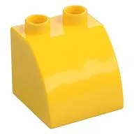 Duplo Brick 2 x 2 x 1 1/2 with Curved Top, Yellow