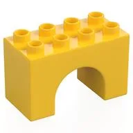 Duplo Brick 2 x 4 x 2 Arch, Yellow