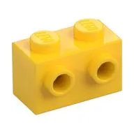 Brick Special 1 x 2 with 2 Studs on 1 Side, Yellow