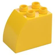 Duplo Brick 2 x 3 x 2 with Curved Top, Yellow