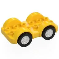 Duplo Car Base 2 x 6 - 4 White Wheels with Black Tires on 4 Fixed Axles, Yellow