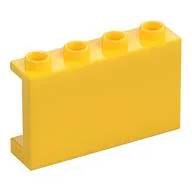 Panel 1 x 4 x 2 with Side Supports - Hollow Studs, Yellow