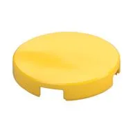 Tile Round 2 x 2 with Bottom Stud Holder, Yellow
