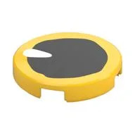 Tile Round 2 x 2 with Black Eye Print, Yellow