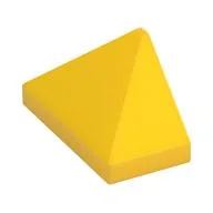 Brick Sloped 45° 2 x 1 Triple with Inside Stud Holder, Yellow