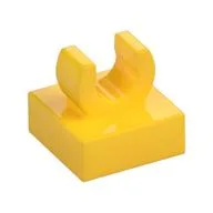 Tile Special 1 x 1 with Clip with Rounded Edges, Yellow
