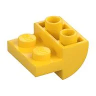 Brick Curved Inverted 2 x 2 with 1 x 2 Cutouts, Yellow