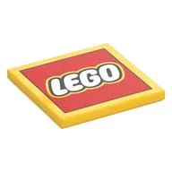 Tile 4 x 4 with LEGO Logo Print, Yellow