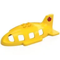 Duplo Airplane Midsize Fuselage Upper with Tail with Red Bunny Print, Yellow