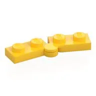 Hinge Plate 1 x 4 Swivel Top / Base - Hollow Clip [Complete Assembly], Yellow